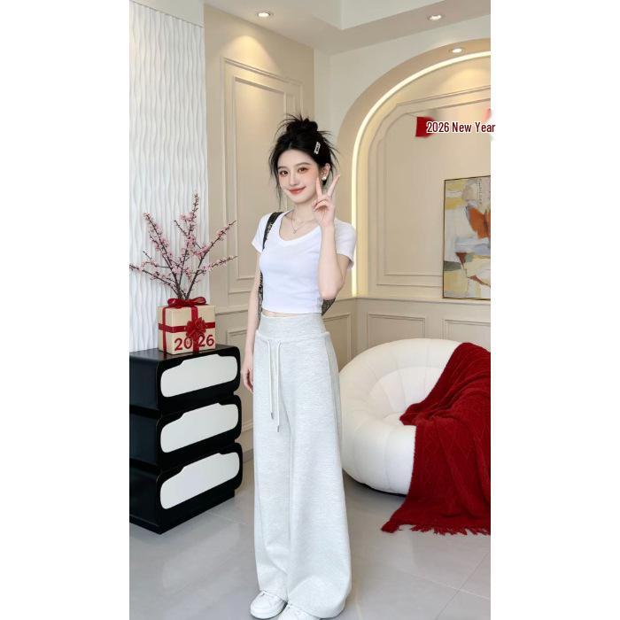 

Women s High-Waist Petite Wide-Leg Drapey Sweatpants - 2026 Style Extra Large сірий колір