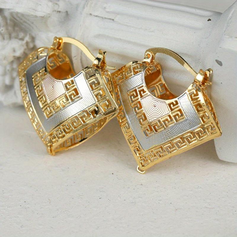 Fashion Simple Casual Trendy Gold Color Hoop Earrings For Women Girls Punk Originality Jewelry Accessories Birthday Party Gifts