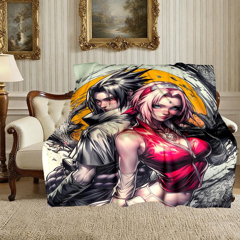 1pc Naruto Blanket, Cozy Valentine's Day Blanket, Multi-functional Nap Blanket Available Throughout the Four Seasons