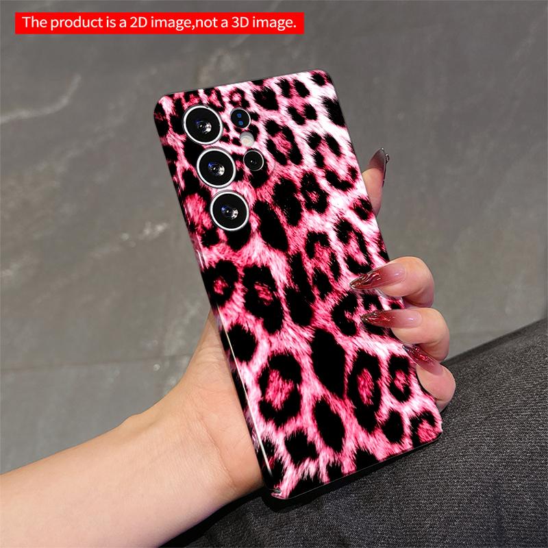 2DFlat Samsung Phone Case Pink Leopard Fur Texture Phone Case Applicable To Galaxy S22 S23 S24 S25ULTRA S26 A12 A13 A14 A15 A16 A34 A35 A54 A55