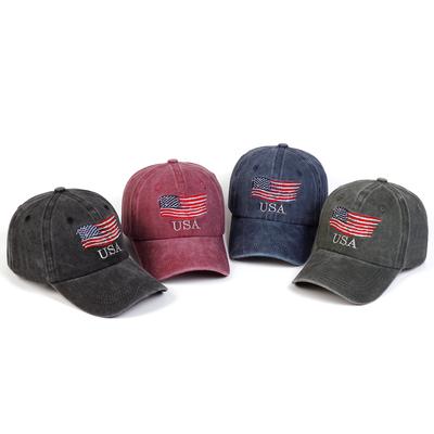 Moda USA Ricamo Bandiera Americana Cappellino da Baseball Uomo e Donna Cappello in Cotone Lavato Cappelli da Papà Cappellini da Golf Accessori
