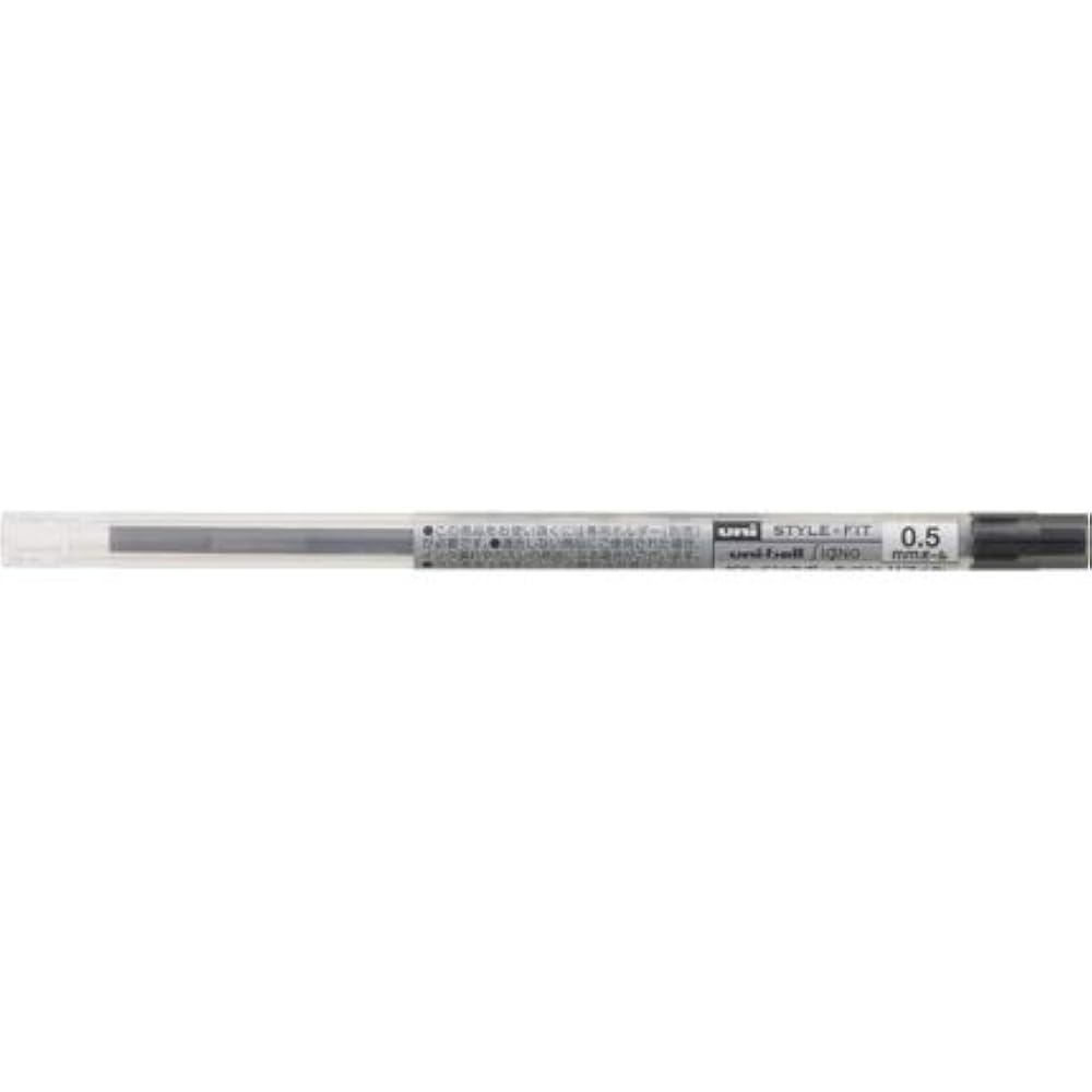 Mitsubishi Pencil Style Fit Gel Ink Ballpoint Pen Refills 0.5mm Black, Set of 5