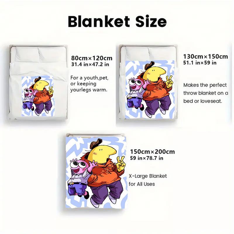 Smiling friends 2D Flat Pattern Flannel Blanket High quality All Seasons Warmth and Comfort Perfect for Christmas Gifts.NMT0928152