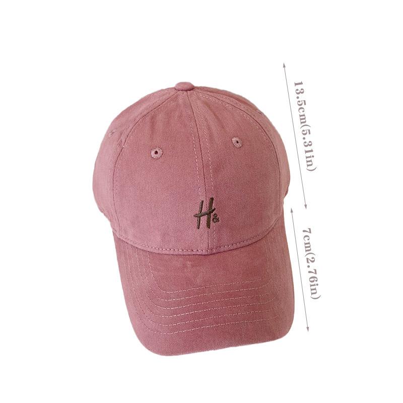 H Letter Embroidery Women Baseball Cap Summer Wide Brim Sunshade Snapback Peaked Hat Soft Cotton Outdoor Sports Dad Trucker Hats