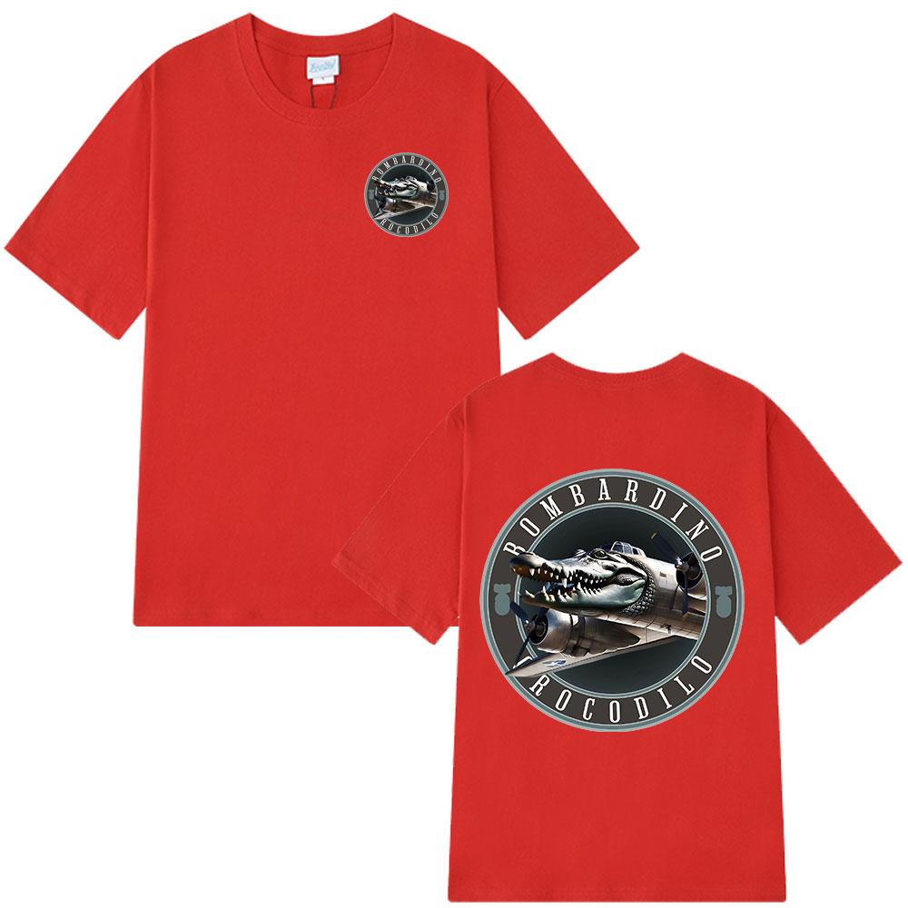 Bombardiro Crocodilo T-shirts Italian Brainrot Funny Meme Crocodile Plane Bomber T-shirt Men Women Cotton Short Sleeve T Shirts