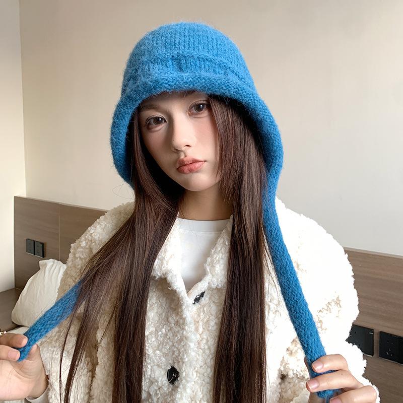Vintage Fair Island Hat Women'S Windproof And Cold-Proof Wool Hat Warm Ear Protector Lei Feng Hat Show Face Small Knitted Hat
