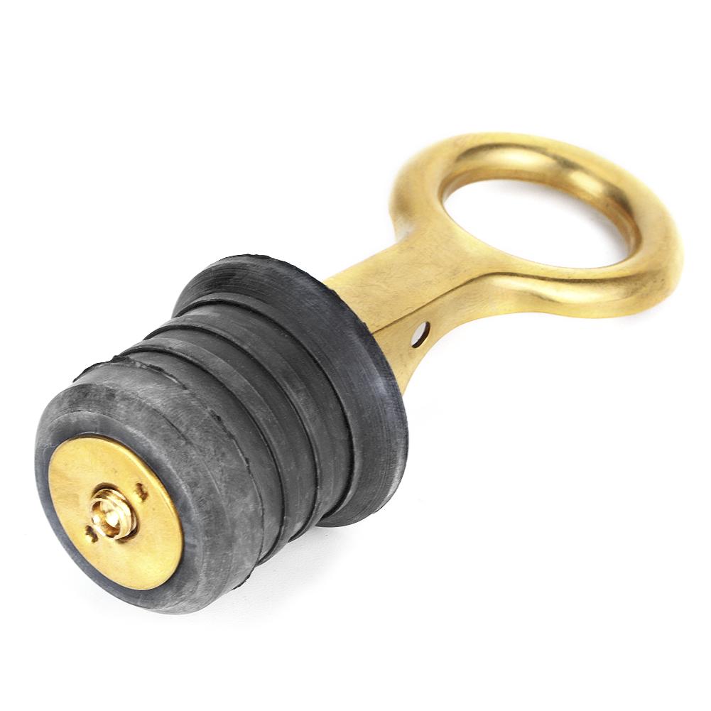 Boat Drain Plug, Brass Rubber Waterproof Plug for 1-1Celsius4 Inch Holes, Bilge Seawall Livewell Hull