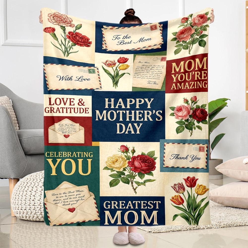 Mom's Heart And Love Blanket Suitable for Sofas,travel, Living Rooms Also a Good Gift for Friends and Family Suitable for All Seasons.