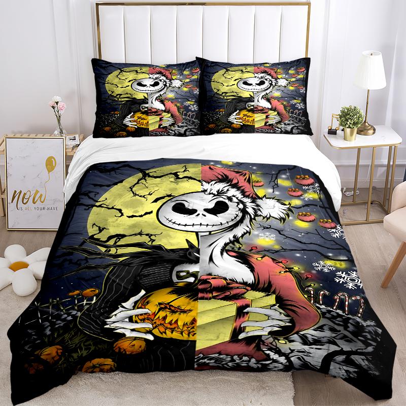 3Pcs Nightmare Before Christmas Bedding Sets For All Sizes New 3D Printed Bed Cover Comforter Duvet Cover Pillowcase Bedroom Decoration