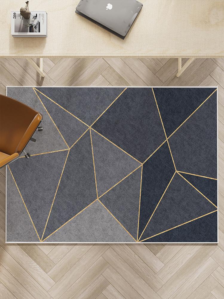 Modern Geometric Rug, Durable Non-Slip Living Room Mat, Dressing Room & Study Swivel Chair Floor Pad For Home Decor