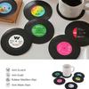 6 Pcs Vinyl Record Coasters Set Non-Slip Coasters for Drinks Retro Record Player Coasters for Music Lovers Kitchen Decoration
