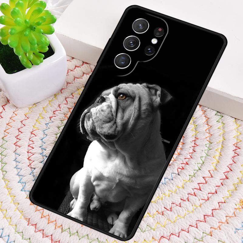 Lazy english bulldog cute dog Silicone Phone Case For Samsung Galaxy note 10 pro S26 S25 S24 S23 S22 S21 Plus Ultra Capa Cover