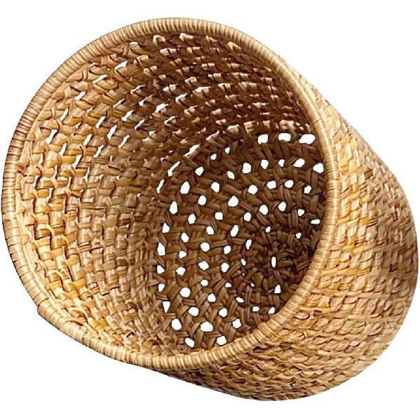 Amosfun Rattan Pencil Holder Woven Wicker Makeup Brushes Organizer Cup Home Office Vine Desk Organizer Storage 3 X 3 X 3 Inch