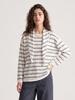 Women's Lightweight Striped Wool Pullover Sweater & Scarf Set - Anti-static, Machine Washable