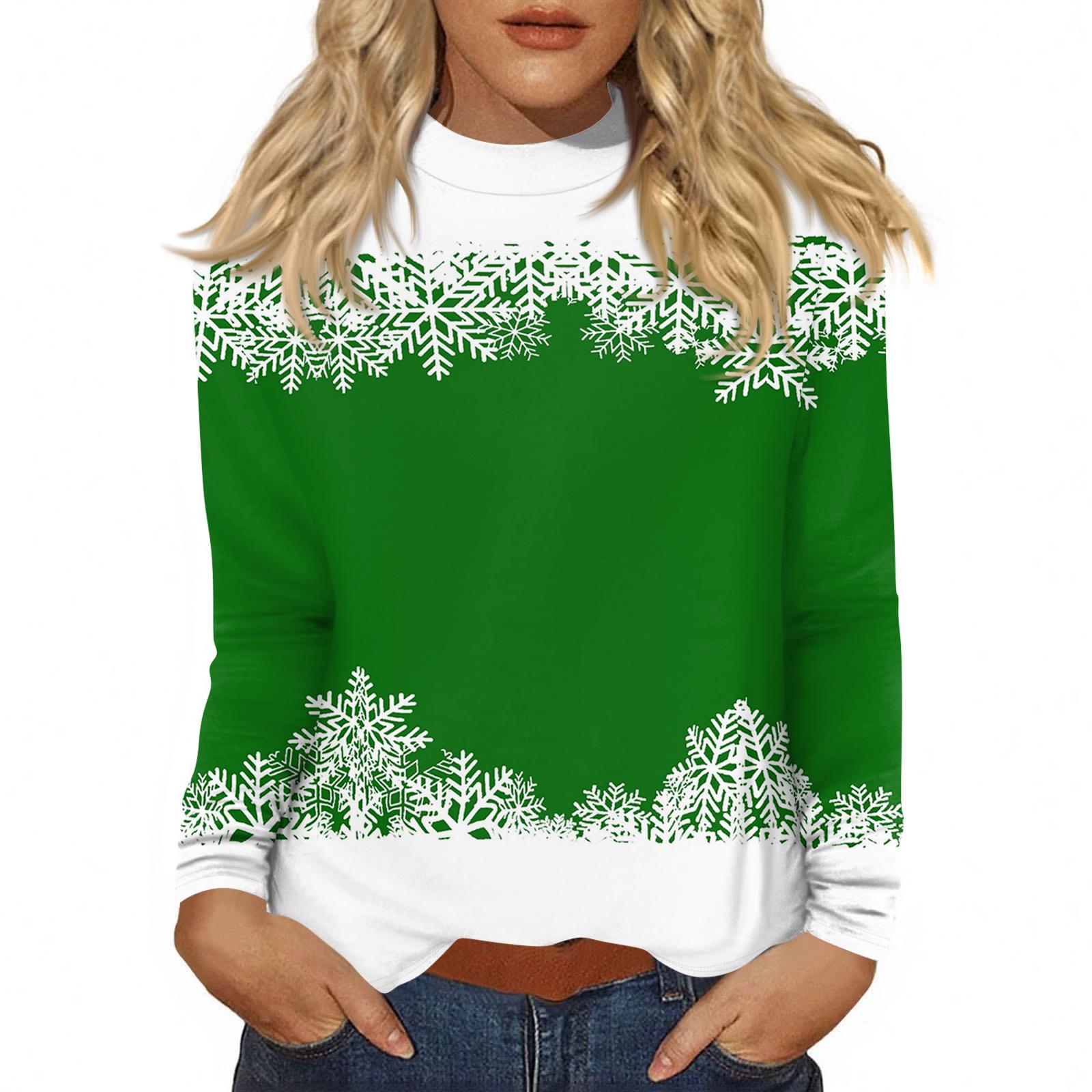 

Женская осенняя повседневная толстовка с длинным рукавом, винтажный принт, топ с высоким воротом, пуловер L зелёный