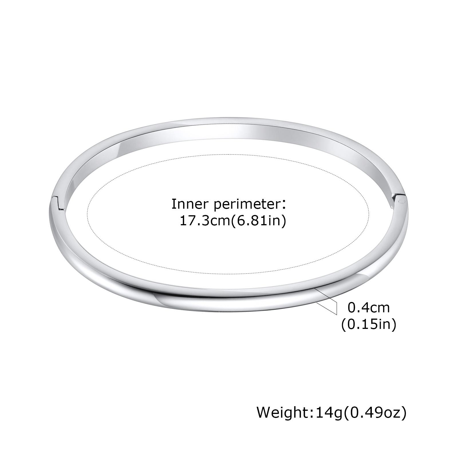 

4/5.7/7.7mm Stainless Steel Smooth Bracelets Bangles for Women 18K Gold Plated Classic Openable Bracelet Jewelry Accessories 50-60mm
