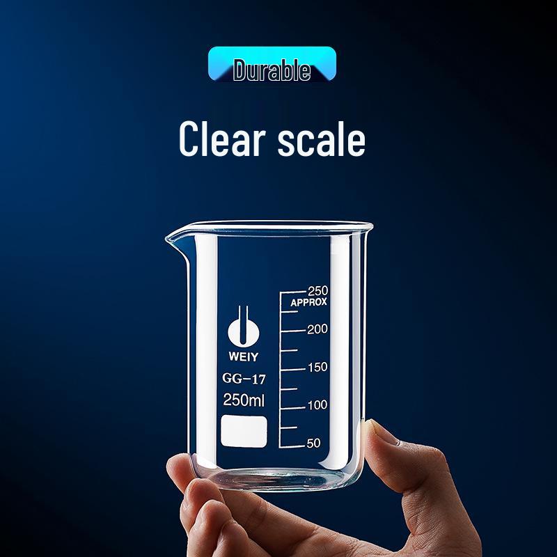 High-Temperature Resistant Glass Beaker Set: 50/100/150/500/1000ml Graduated Measuring Cups.