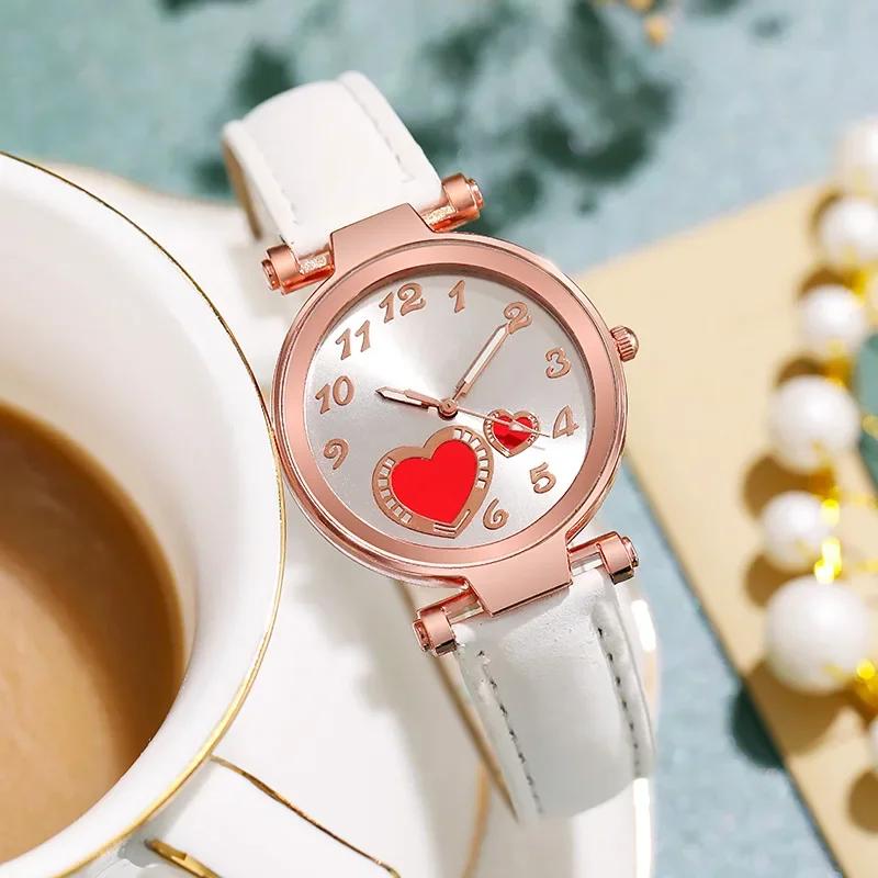 Fashion Woman Watch Luxury Leather Band Love Design Analog Quartz Watches Ladies Wristwatches Clock Reloj Mujer Montre Femme белый