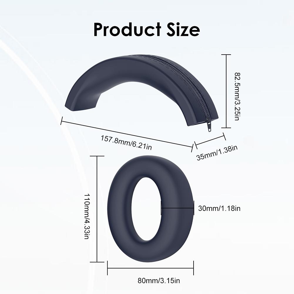 For Anker Soundcore Life Q20i Silicone Earpads Head Beam Earmuff Headband Protective Case Replacement Ear Pad Cushion Cover Skin
