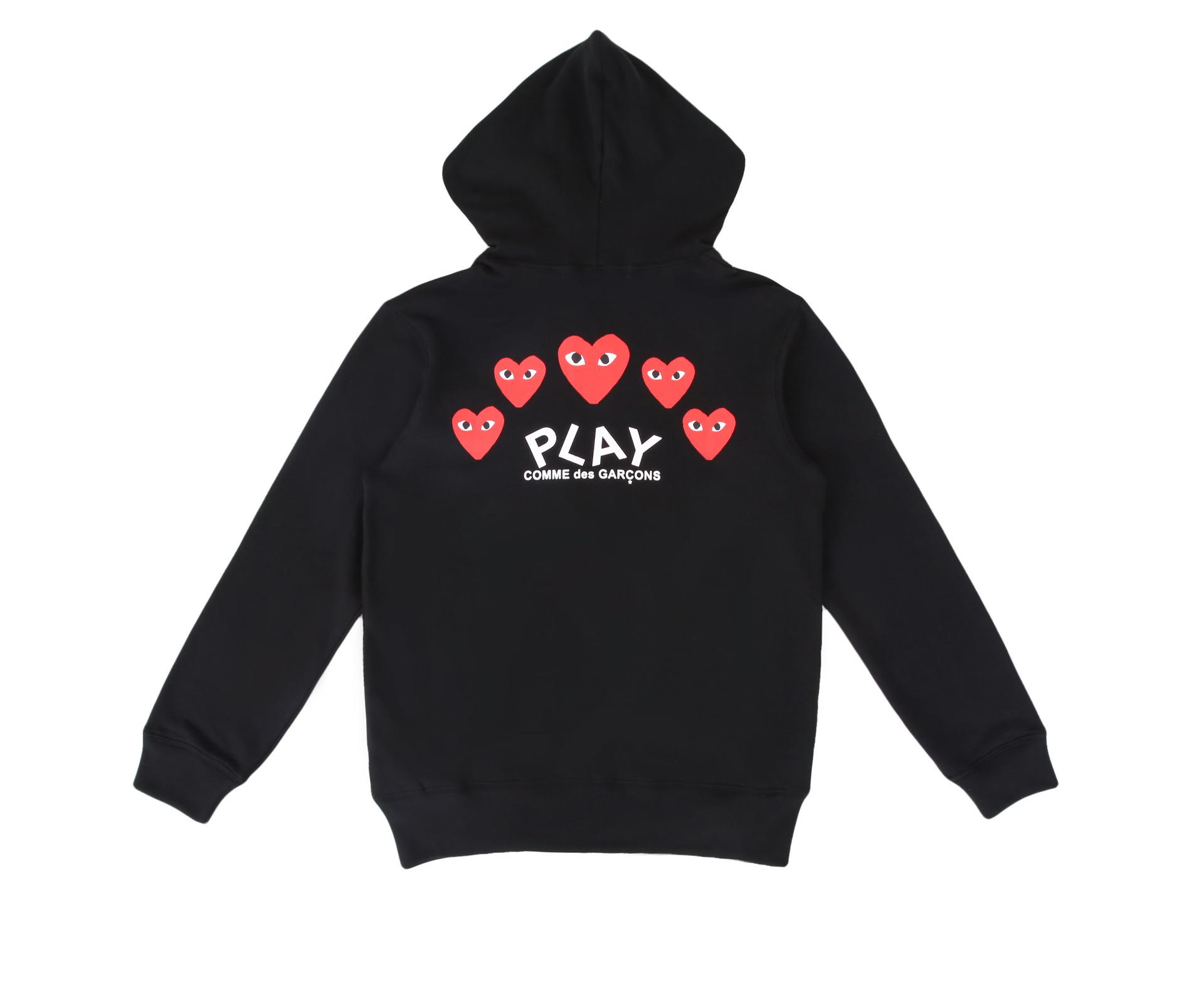 HEYPLAY Unisex Red Heart Zipper Hoodie - Trendy Japanese Couple Jacket Small чёрный
