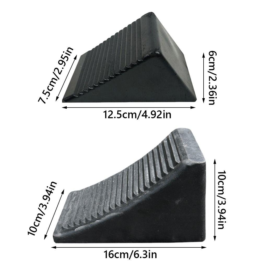 Black Wheel Chocks Heavy Duty Vehicle Wheel Stoppers Stable AntiSlip Device  Vehicle Safety