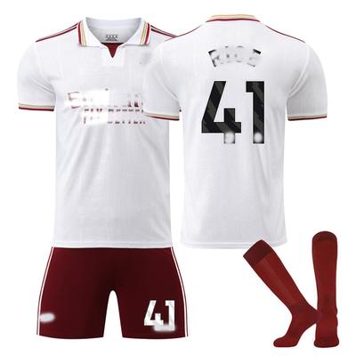 Kits de Football pour Adolescents Enfants Adultes Ensemble Maillot d'Entraînement Sportif avec Chaussettes 25/26 Arsenal 2ème Maillot Extérieur #41 Declan Rice