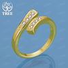 New AAA Zircon 18k Gold Geometric Ring Women Party Wedding Fashion Design Jewelry Classic Luxury High Quality Christmas Gift