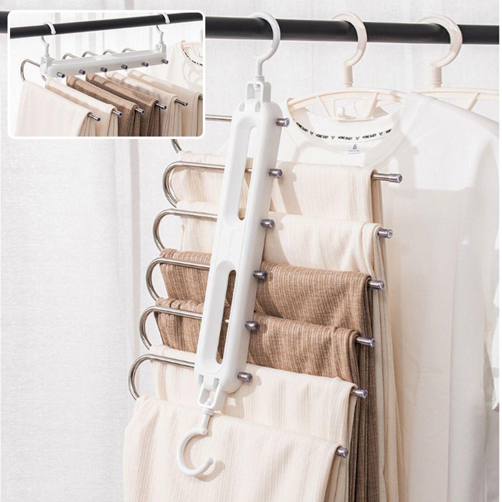 Rotatable Clothes Rack Organizer Multi Layer Wardrobe Organizer Adjustable Trouser Hangers Travel