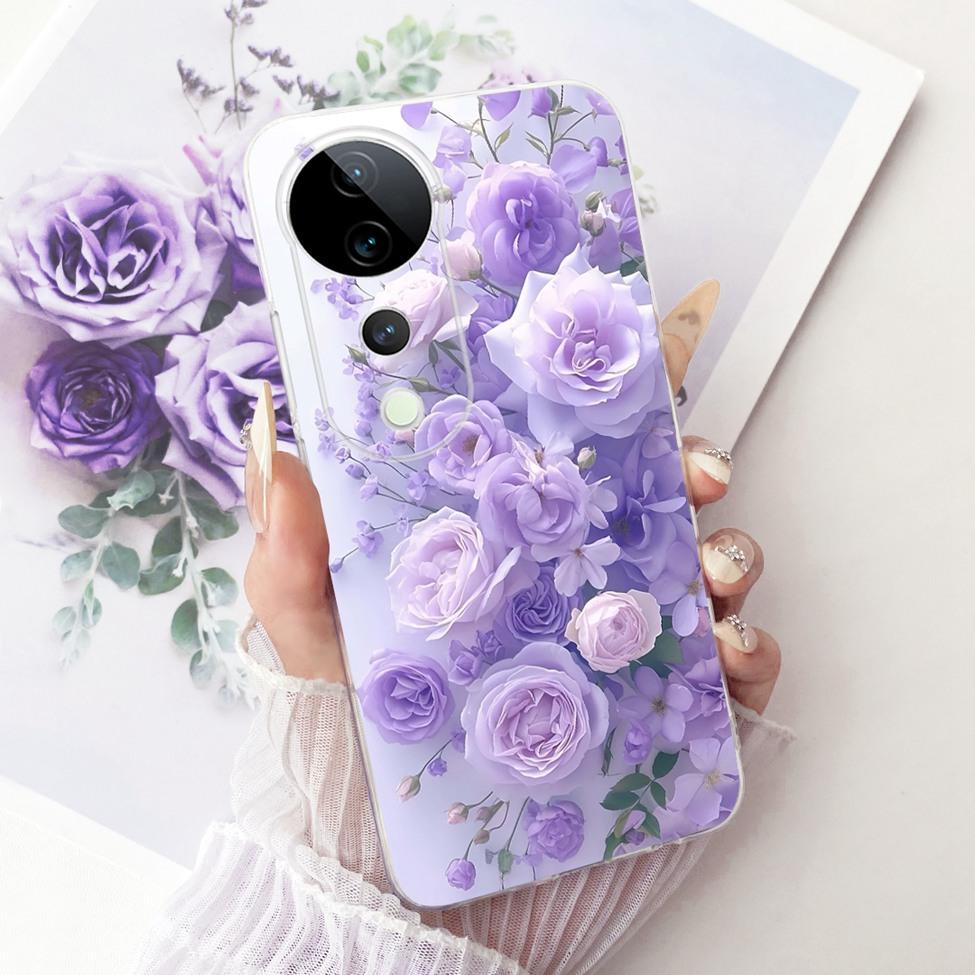 Casing For Vivo S19 Pro Clear Case Aesthetic Luxury Cute Fashion Flower Funny Painted Funda For Vivo S19Pro V2362A Cover
