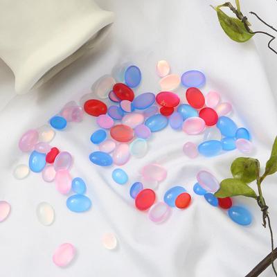 10 teile/beutel Harz Cat Eye Oval Flache Rückseite Klar Glas Cabochon Erkenntnisse DIY Anhänger Schmuck Machen Materialien Zubehör