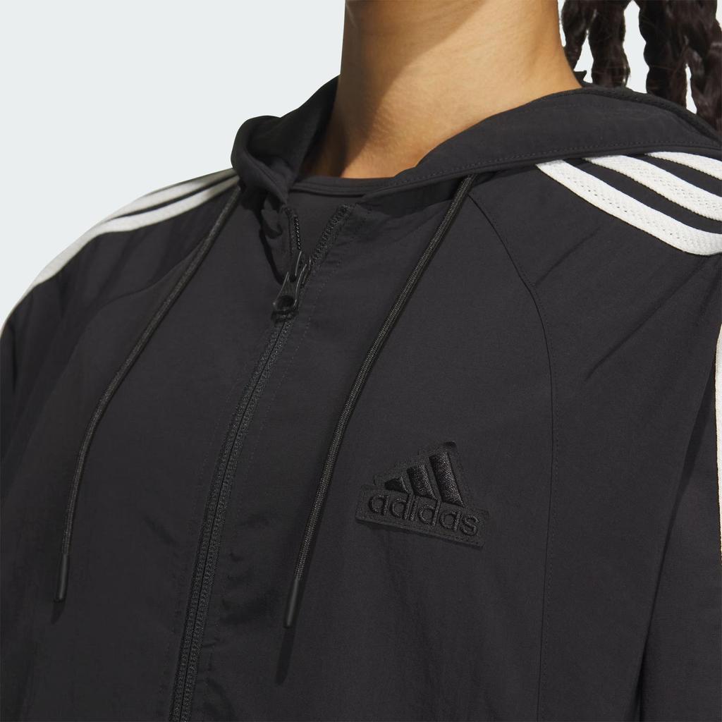 adidas FW24 Gewebte Jacke 3-Streifen Serie Pilot Sportlich Lässig Mit Kapuze Reißverschluss Langarm Jacke Damenjacken Schwarz JN0757