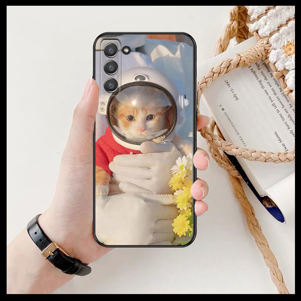Funny Cartoon Cat Phone Cover Hull For SamSung Galaxy S6 S7 S8 S9 S10E S20 S21 S5 S30 Plus S20 Fe 5G Lite Ultra Edge