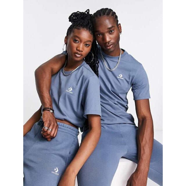 

Темно-синяя футболка унисекс с узором шеврон Converse