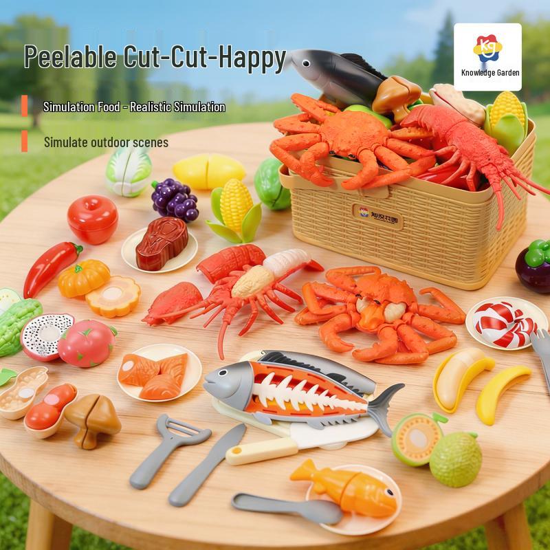 Kids Pretend Play Seafood Cutting Kitchen Toy Set