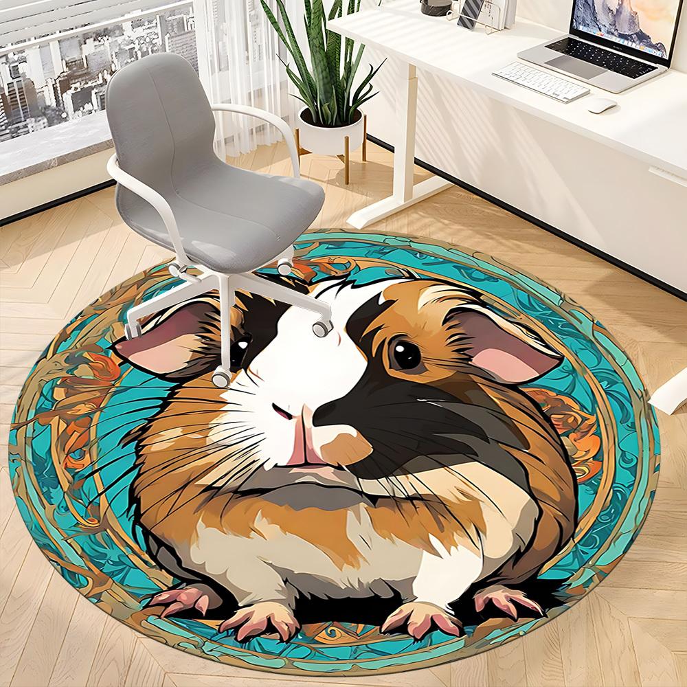 1 Stück Meerschweinchen Kunstwerk Stuhl Teppich für Büro, Rutschfest, Weicher und Langlebiger Büroteppich, Perfekt für Büro yy260127108