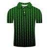 Geometric pattern short-sleeve polo, trendy casual top for everyday use.