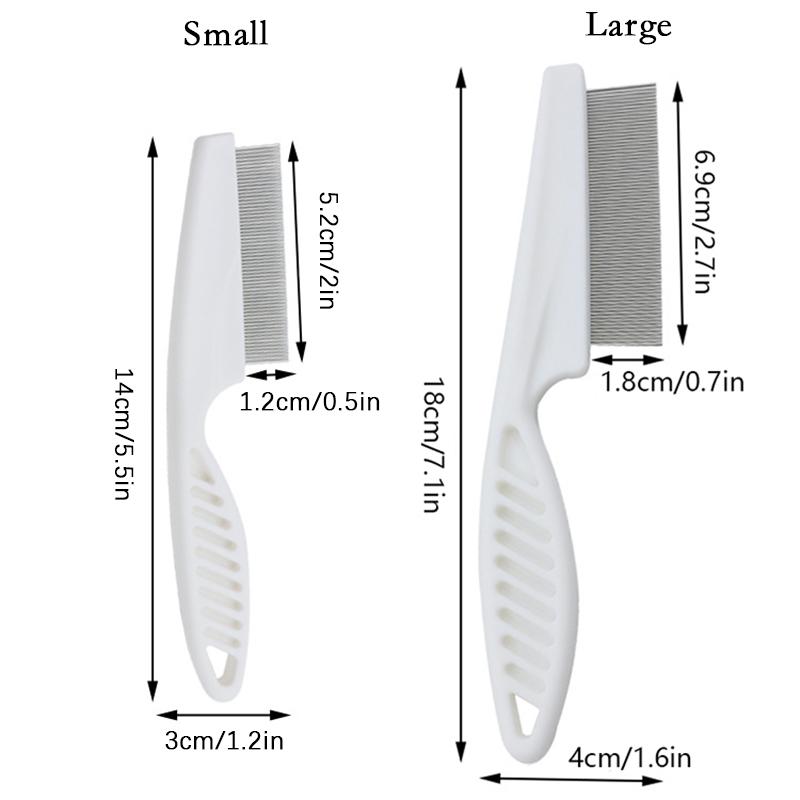 Flea Comb Dog Cat Hair Removal Brush Stainless Steel Dense Teeth Inline Comb Portable Pet Universal Grooming Cleaning Supplies
