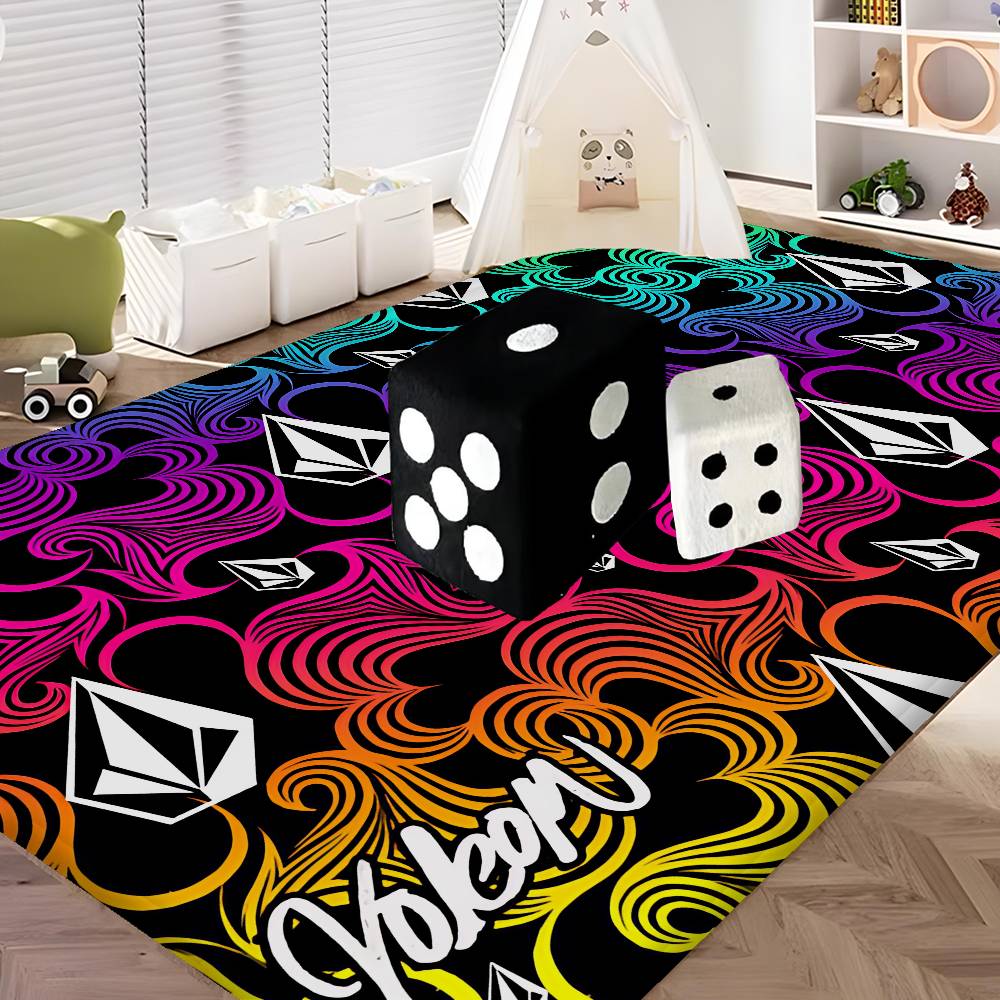 V-Volcom LOGO Floor Mat Cheaper Anti-slip Modern Living Room Balcony Printed Bedside Mats