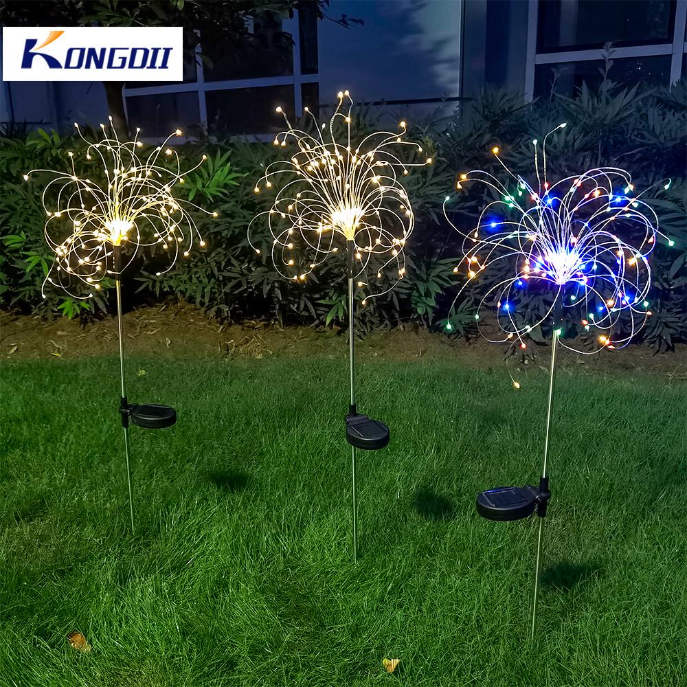 150//90 LED Solar Firework Lights Waterproof Outdoor Path Lawn Garden Fairy Lamp