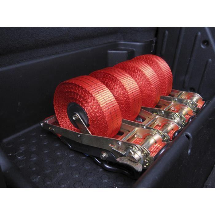 Sangles d'arrimage à cliquet - chargeur rapide 400/800 kg - 4,5 m - crochets en s