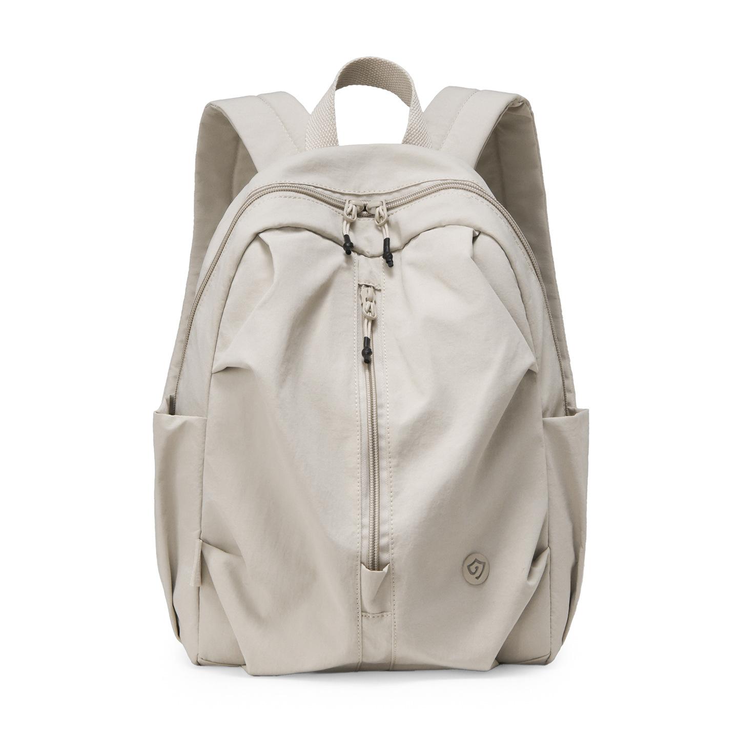 Стильный женский рюкзак Повседневный минималистичный рюкзак Большая вместимость Водонепроницаемая сумка кремовый