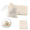 UK 10pcs Cotton Muslin Drawstring Straining Tea Bags Spice Food Filter Bag Empty