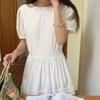 New Arrivals Open Run Women Frill Decoration White Long Sleeveless Dress