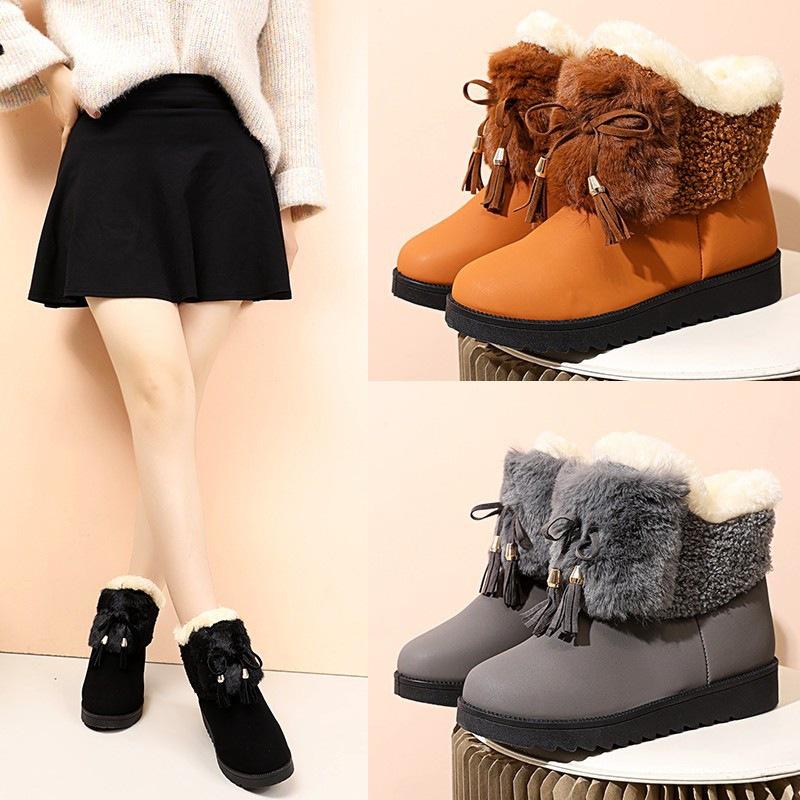 Korean version of snow boots  autumn and winter new student cotton shoes ins short tube velvet warm short boots