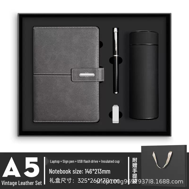 A5 PU Leather Magnetic Buckle Business Notebook Gift Set