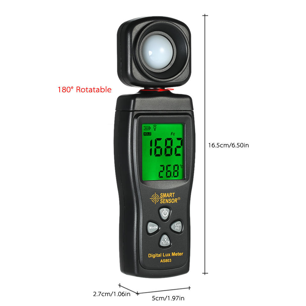 AKILLI SENSÖR Mini Dijital Lux Metre LCD Ekran El Aydınlatıcı Luminometre 0-200000 Lux
