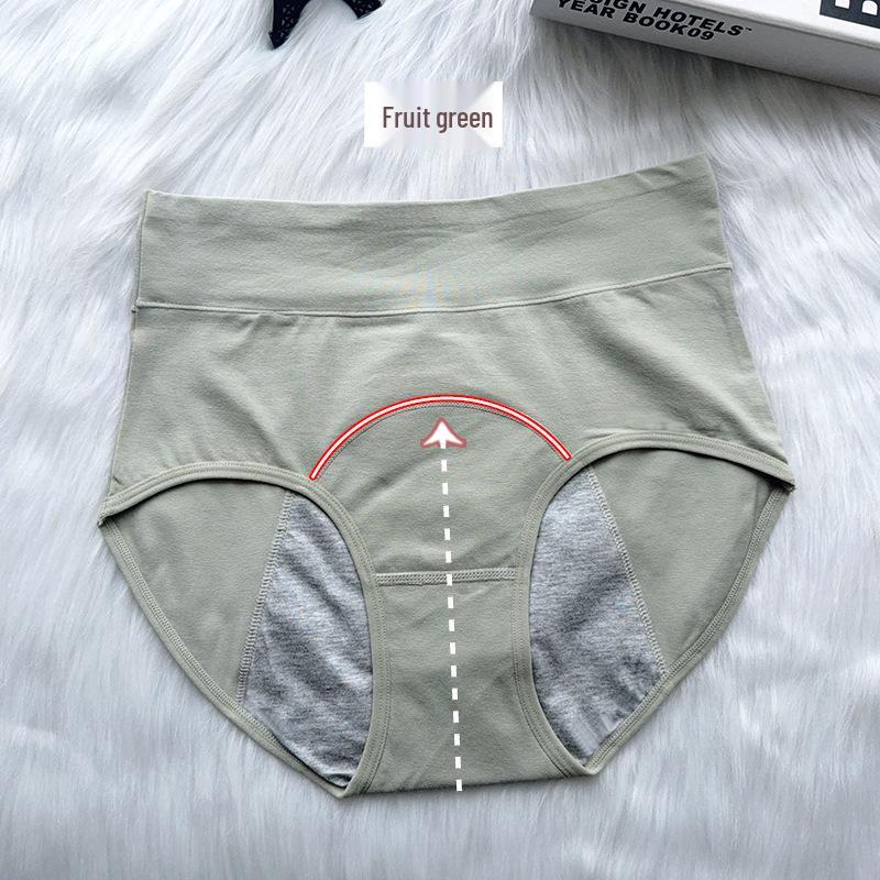 Bannore Women's Plus Size High-Waisted Leak-Proof Menstrual Cotton Briefs