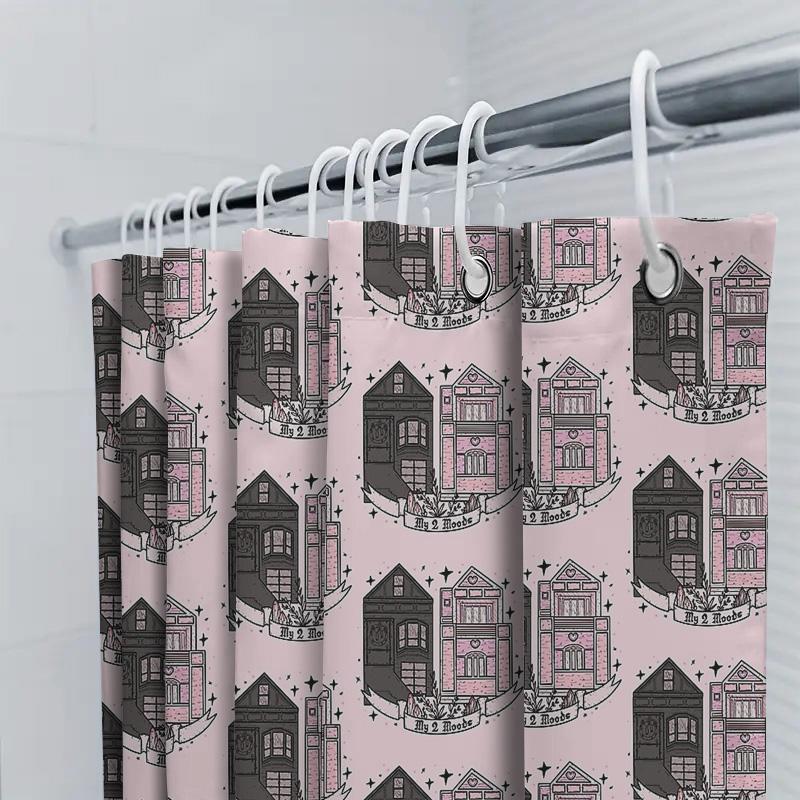 Bathroom Shower Curtain Floral Vintage Farmhouse Pattern Waterproof Fabric Decor