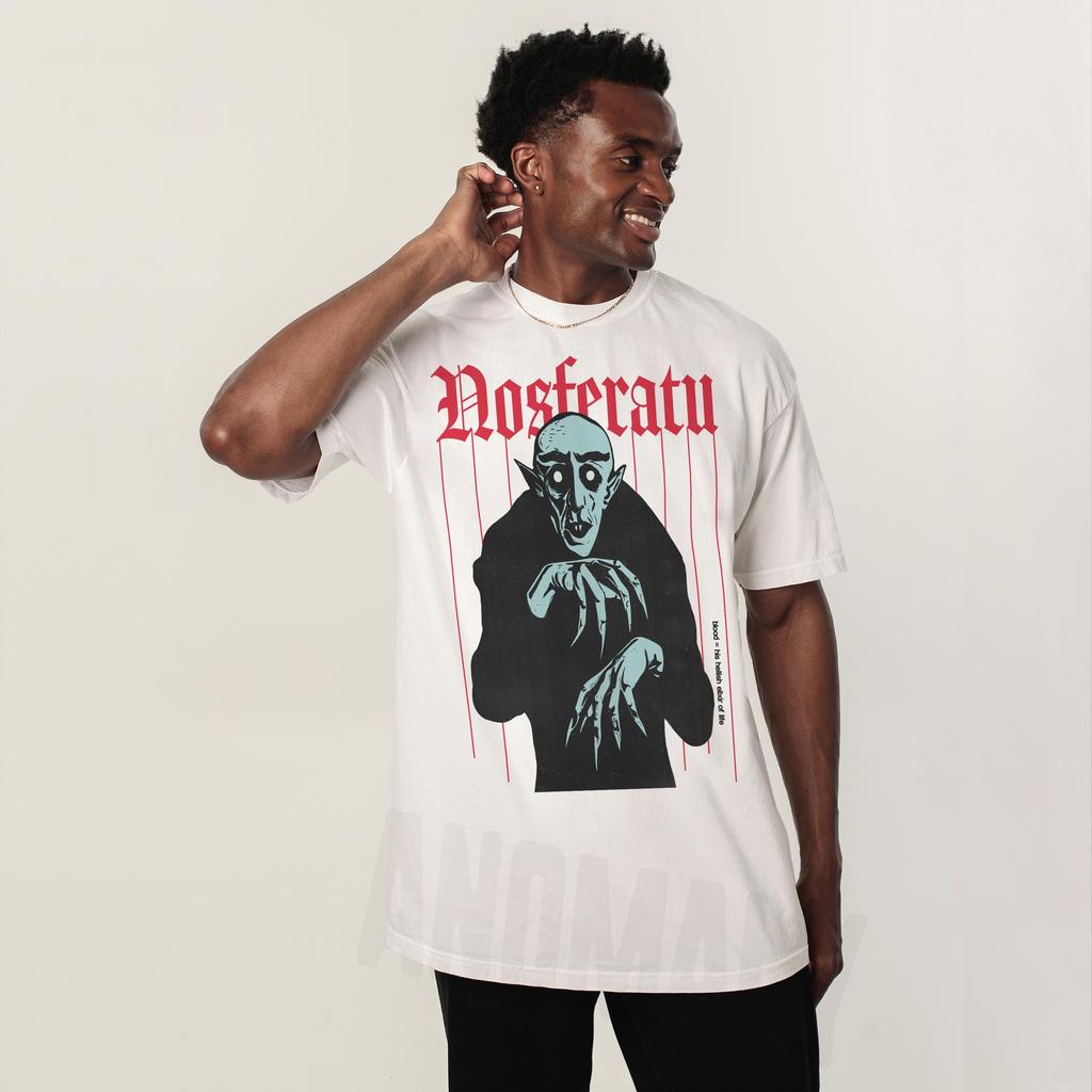 Nosferatu Pattern Tshirt Retro Horror Movie Tshirt Print Pattern Casual Unisexs and Womens Tshirt Daily Wear