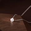 Brushed Cube Sugar Pendant Necklace For Women Minimalist Delicate Layering Chain Small Dainty Student Jewelry